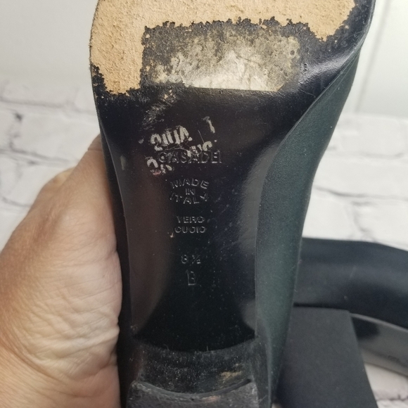 Vtg 90s Casadsi black satin jeweled pumps heels - Picture 11 of 13